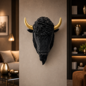 Royal Black Bull Wall Décor