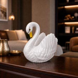 Elegant White Swan Decor Statue – Premium Home Decoration Piece