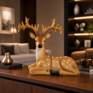 Elegant Sitting Deer Statue